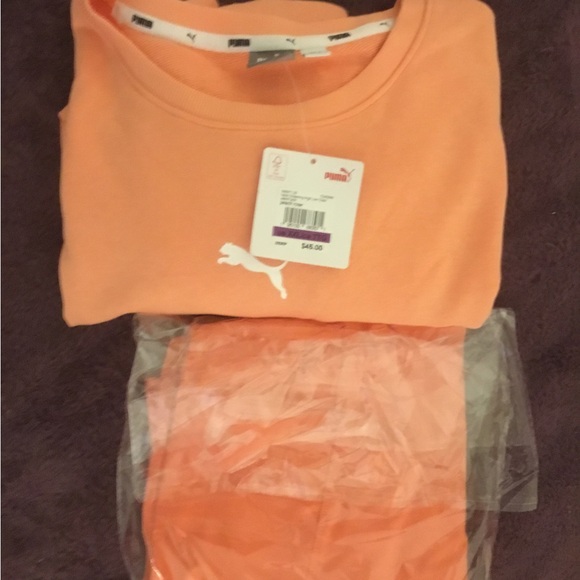NWT PUMA Sweatshirt Peach Rose High-low Crew Neckline Sweatshirt - Picture 4 of 9